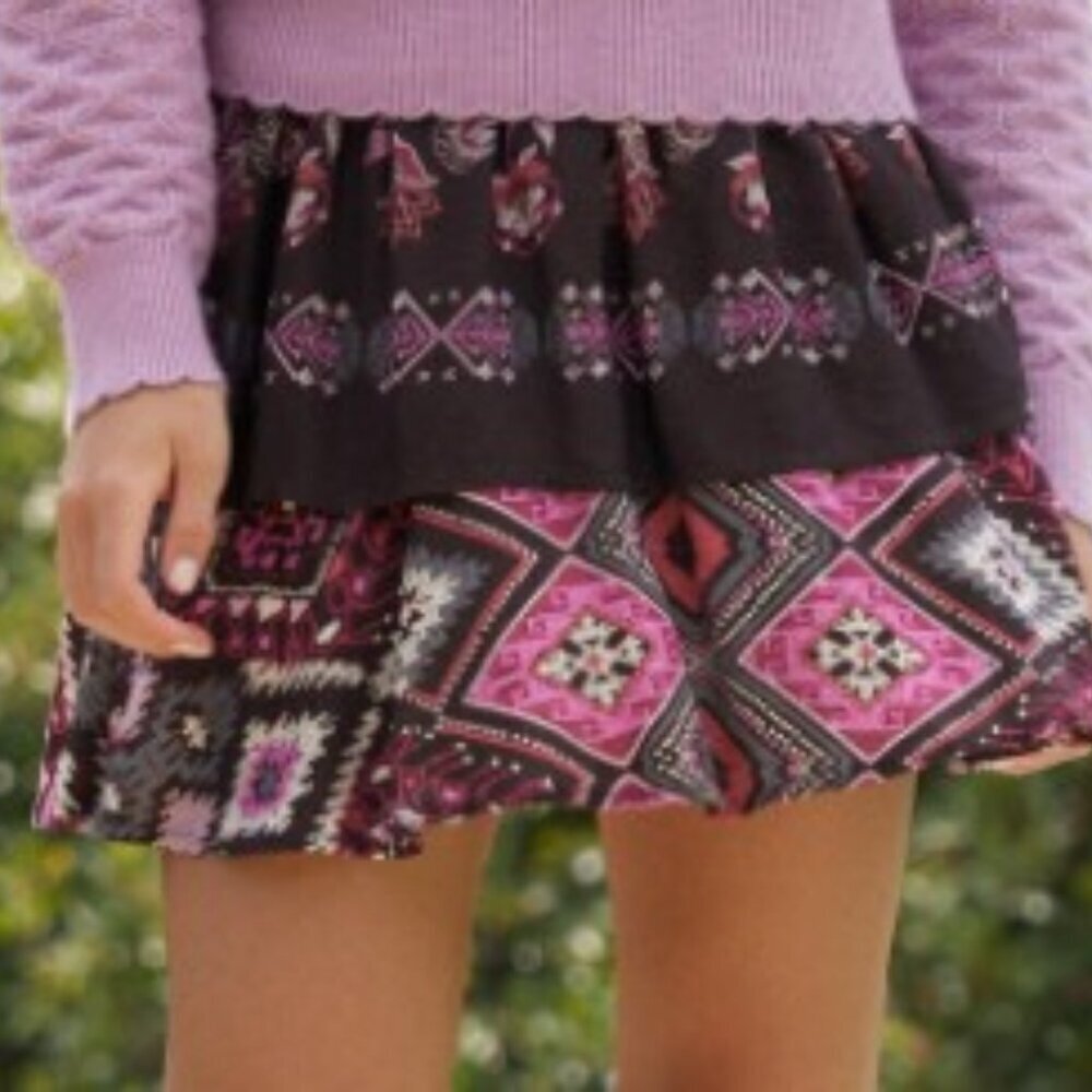 Print Ruffled Mini Skirt - Picture 4 of 4